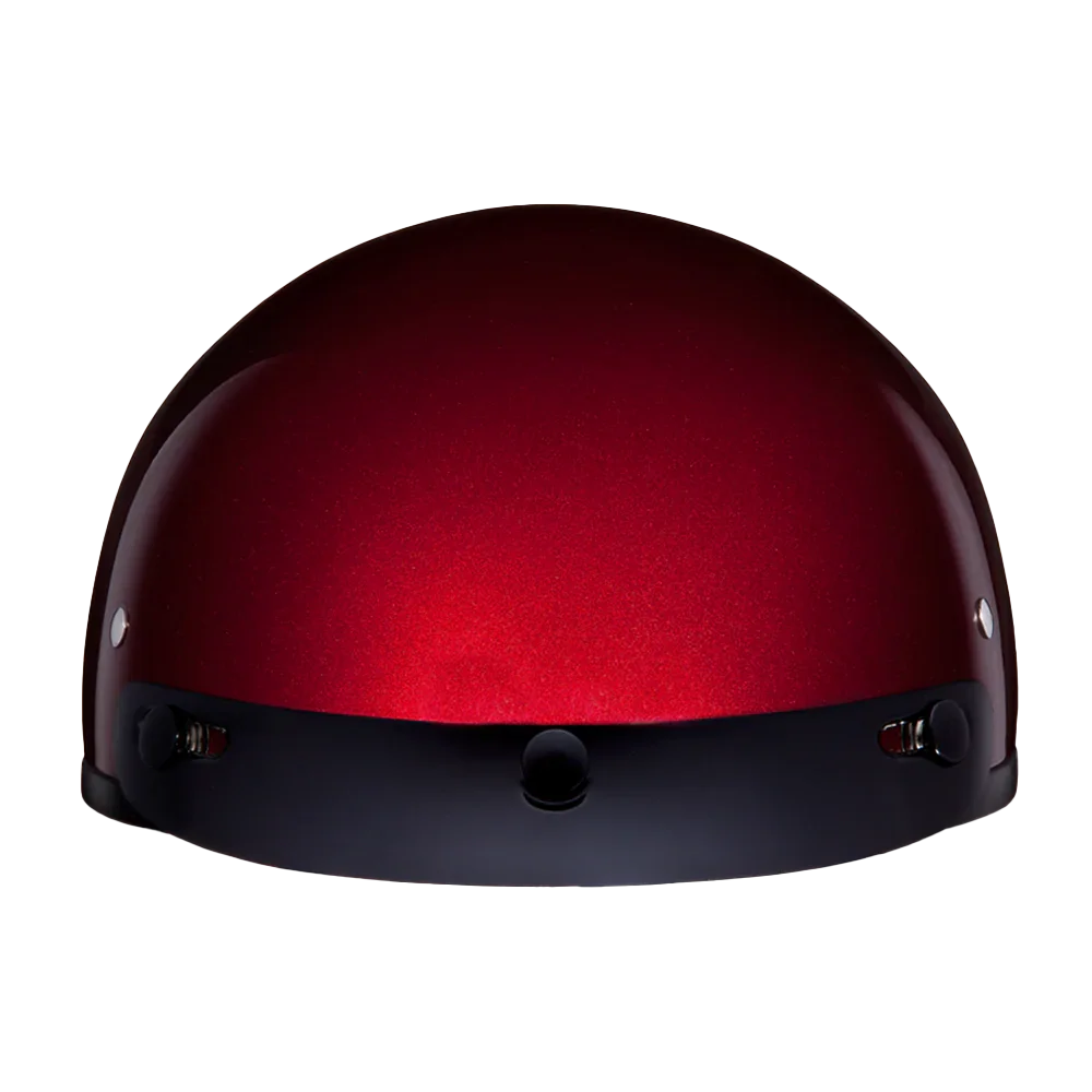 Daytona Helmets DOT Approved Daytona Skull Cap Half Shell Motorcycle Helmet - Beanie Style for Motorcycles, Cruisers, Scooters, and Mopeds - Black Cherry