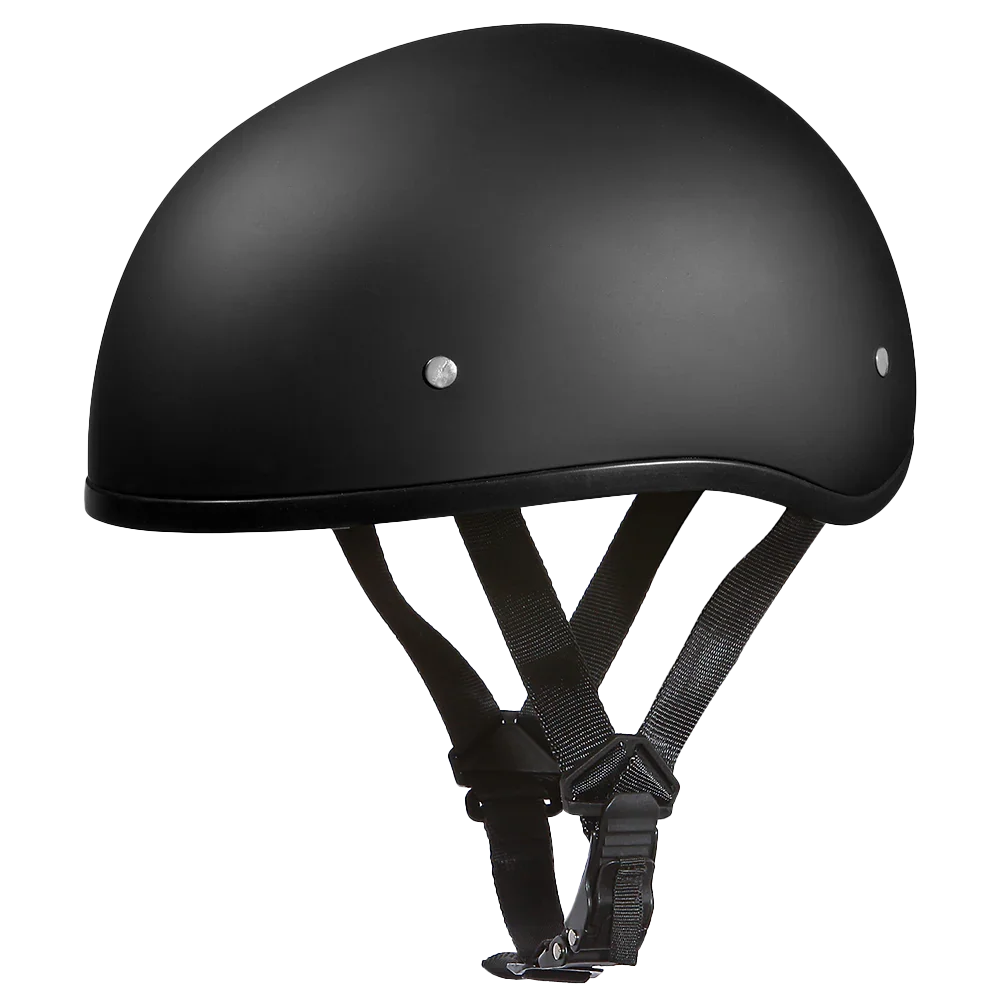 Daytona Helmets DOT Approved Daytona Skull Cap Half Shell Motorcycle Helmet - Beanie Style for Motorcycles, Cruisers, Scooters, and Mopeds W/O Visor- Dull Black