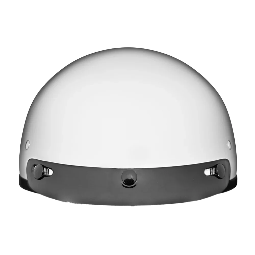 Daytona Helmets DOT Approved Daytona Skull Cap Half Shell Motorcycle Helmet - Beanie Style for Motorcycles, Cruisers, Scooters, and Mopeds - Hi-Gloss White