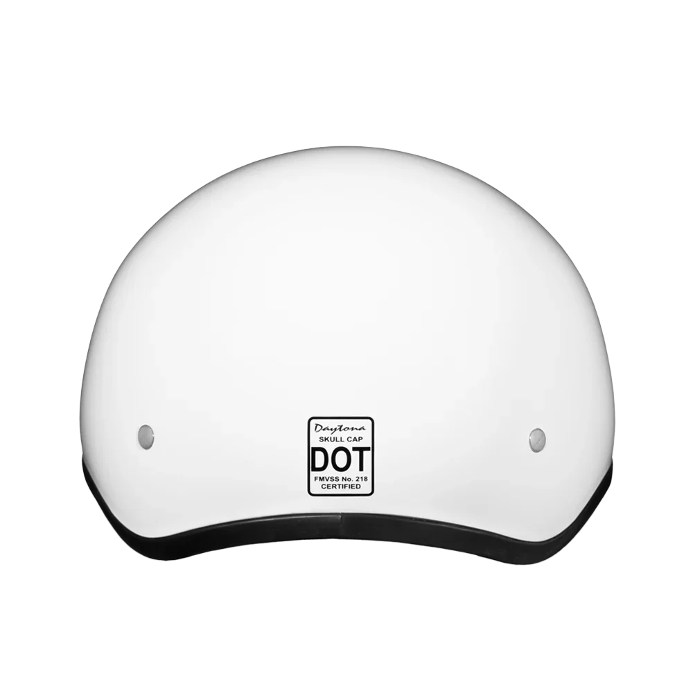 Daytona Helmets DOT Approved Daytona Skull Cap Half Shell Motorcycle Helmet - Beanie Style for Motorcycles, Cruisers, Scooters, and Mopeds W/O Visor- Hi-Gloss White