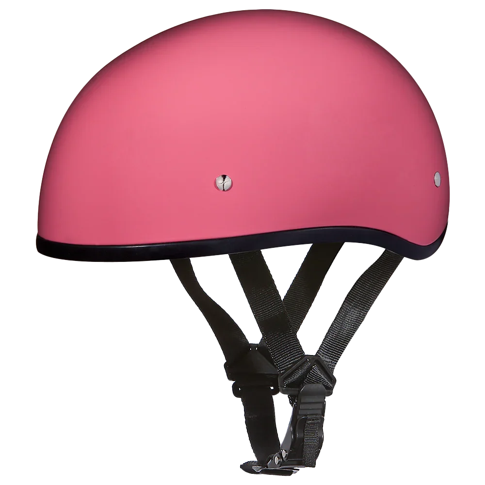 Daytona Helmets DOT Approved Daytona Skull Cap Half Shell Motorcycle Helmet - Beanie Style for Motorcycles, Cruisers, Scooters, and Mopeds W/O Visor- Hi-Gloss Pink