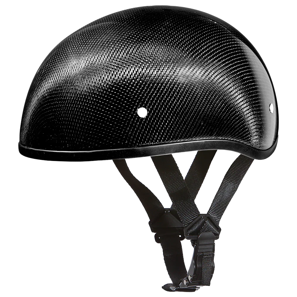 Daytona Helmets D.O.T. Daytona Skull Cap W/O Visor- Grey Carbon Fiber
