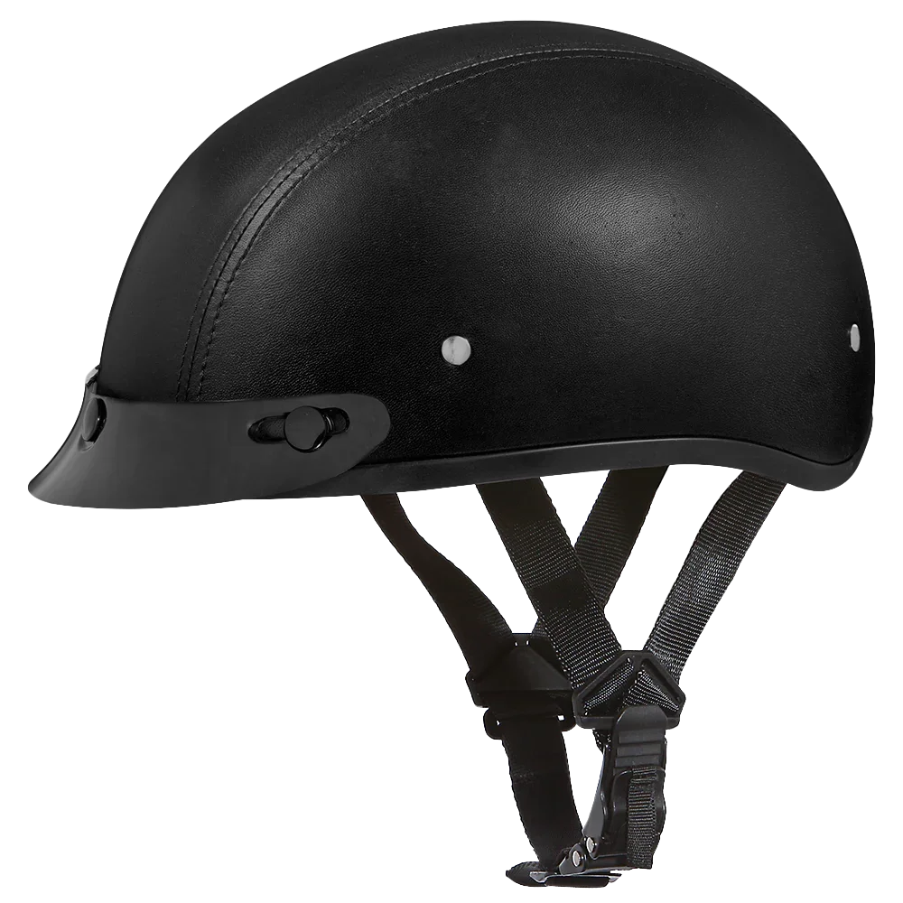 Daytona Helmets D.O.T. Daytona Skull Cap- Leather Covered