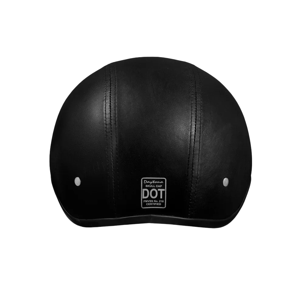 Daytona Helmets D.O.T. Daytona Skull Cap W/O Visor- Leather Covered