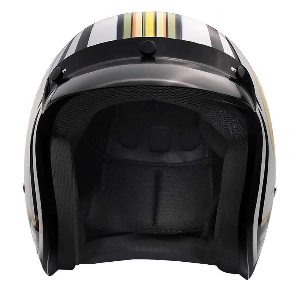 Daytona Helmets DOT Approved Daytona Cruiser Open Face Motorcycle Helmet - Men, Women & Youth - With Visor & Graphics - W/ Lightning