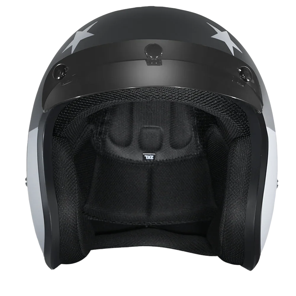 Daytona Helmets DOT Approved Daytona Cruiser Open Face Motorcycle Helmet - Men, Women & Youth - With Visor & Graphics - W/ Captain America Stealth