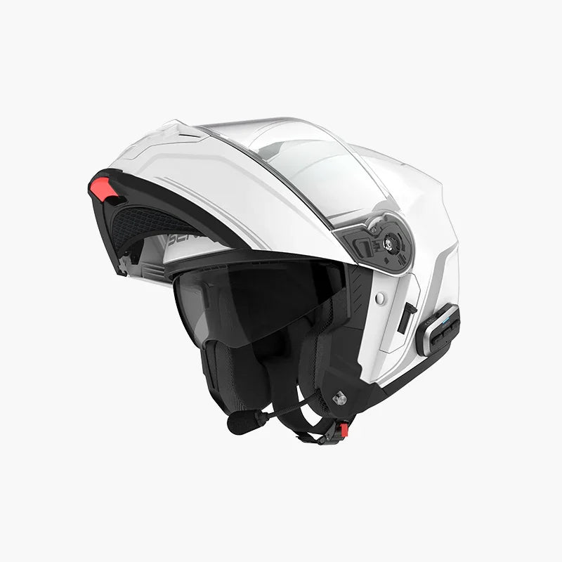 SENA OUTRUSH 2 FLIP UP HELMET W/MESH GLOSSY WHITE MD