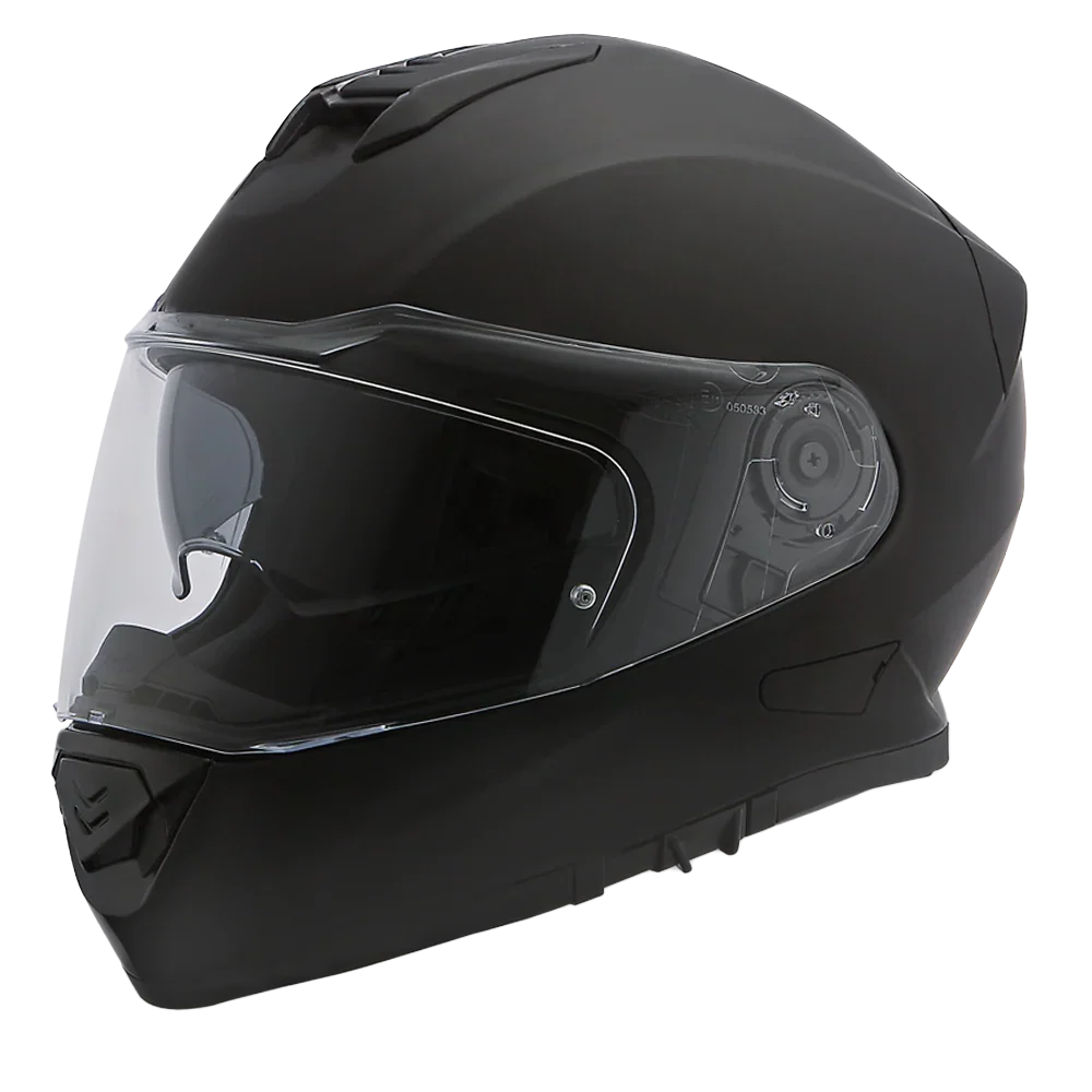 Daytona Helmets Daytona Detour Full Face Motorcycle Helmet - DOT Certified, Dual Visor, Street Bike Helmet, Men/Women/Youth - Dull Black