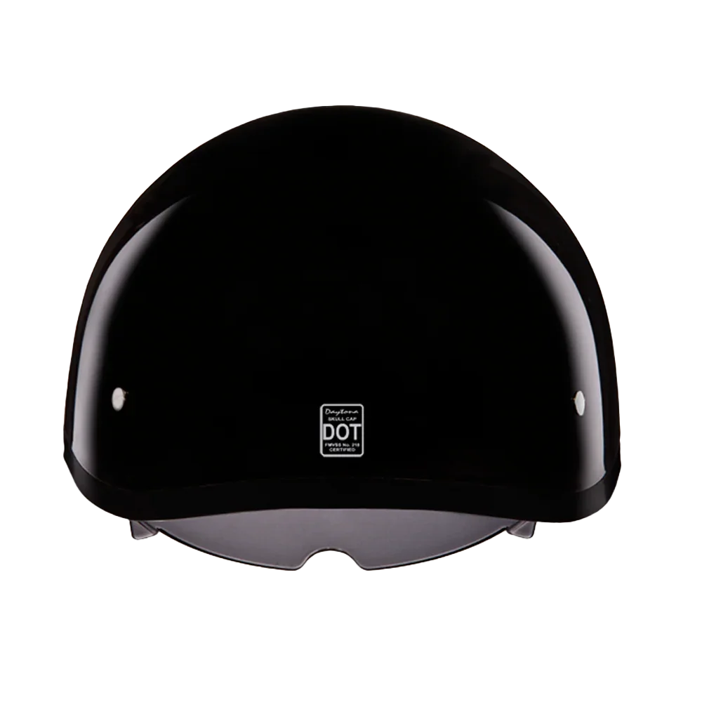 Daytona Helmets D.O.T. Daytona Skull Cap W/ Inner Shield- Hi-Gloss Black