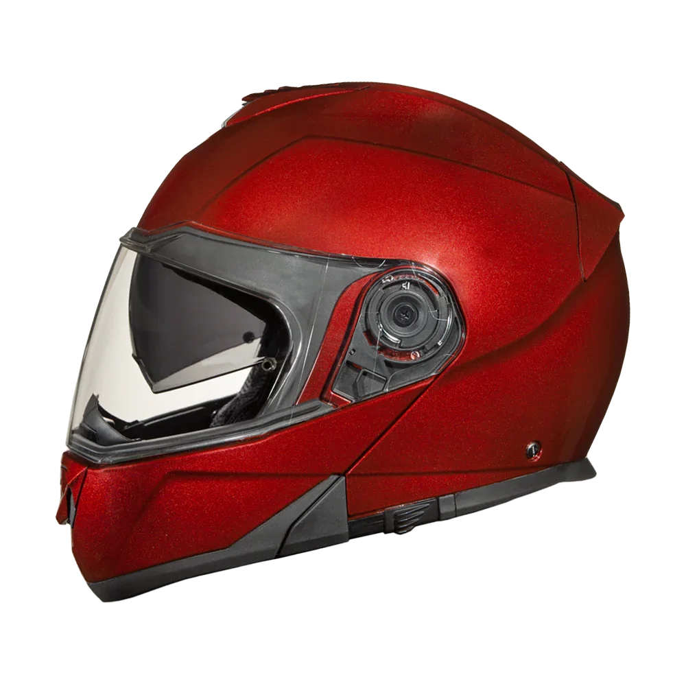 Daytona Helmets Daytona Glide Modular Motorcycle Helmet - DOT Approved, Bluetooth Ready, Dual Visor, Men/Women/Youth - Black Cherry