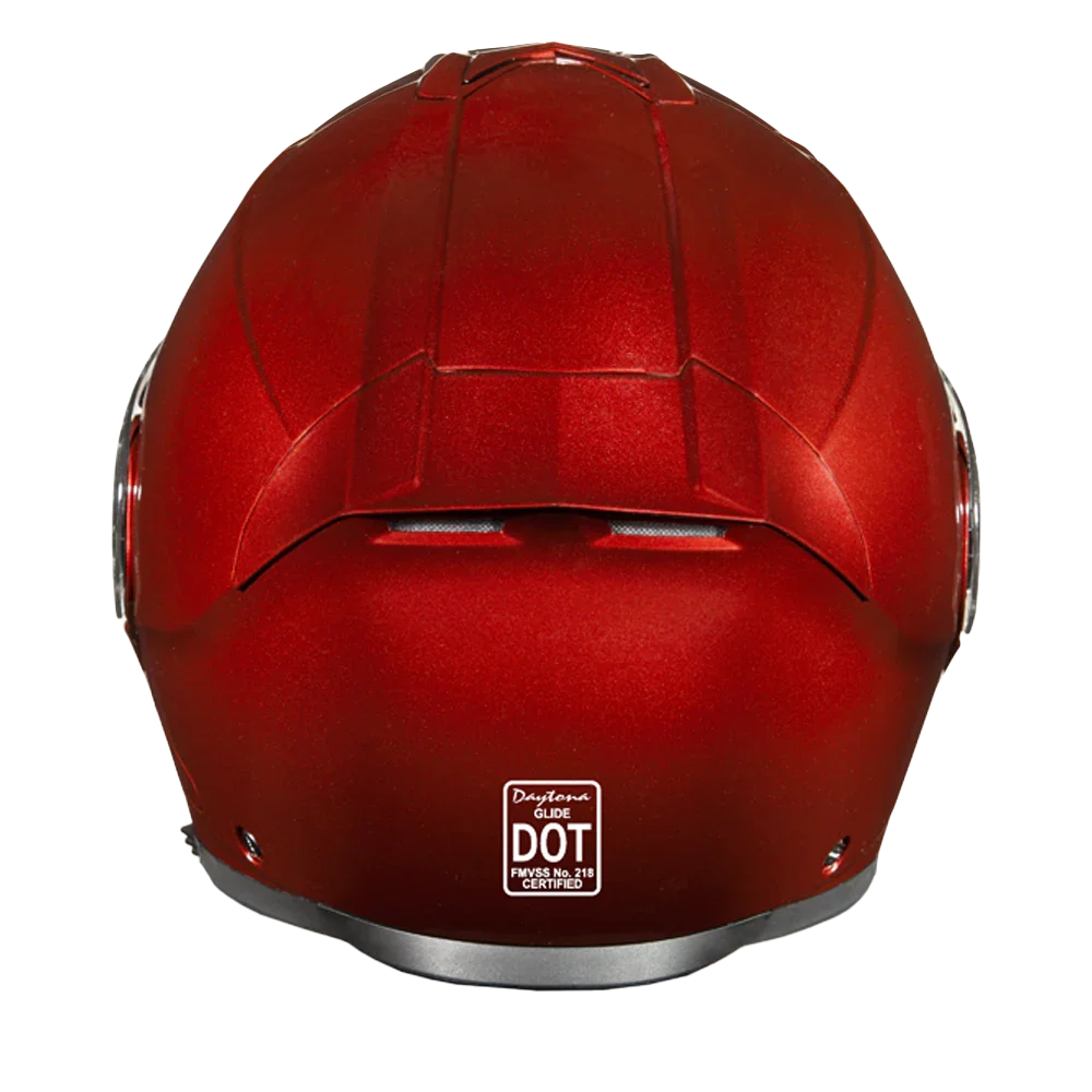 Daytona Helmets Daytona Glide Modular Motorcycle Helmet - DOT Approved, Bluetooth Ready, Dual Visor, Men/Women/Youth - Black Cherry