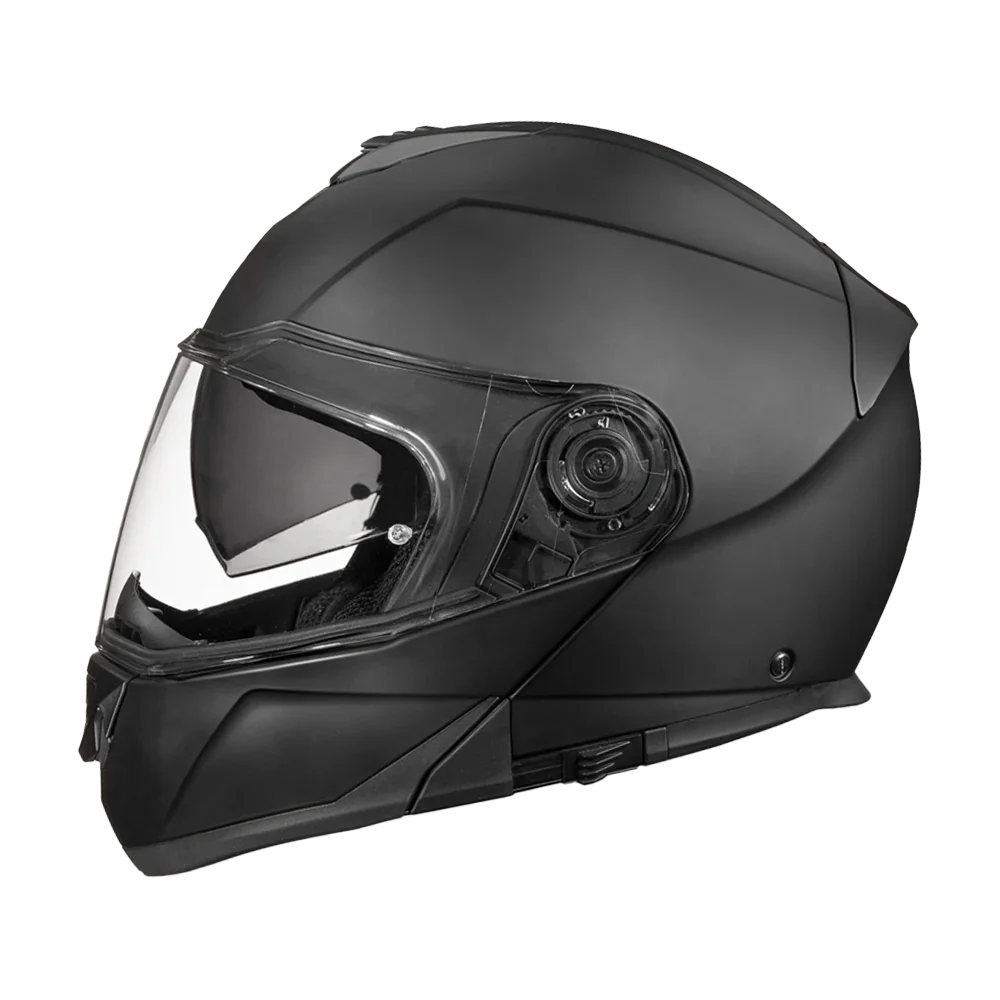 Daytona Helmets Daytona Glide Modular Motorcycle Helmet - DOT Approved, Bluetooth Ready, Dual Visor, Men/Women/Youth - Dull Black