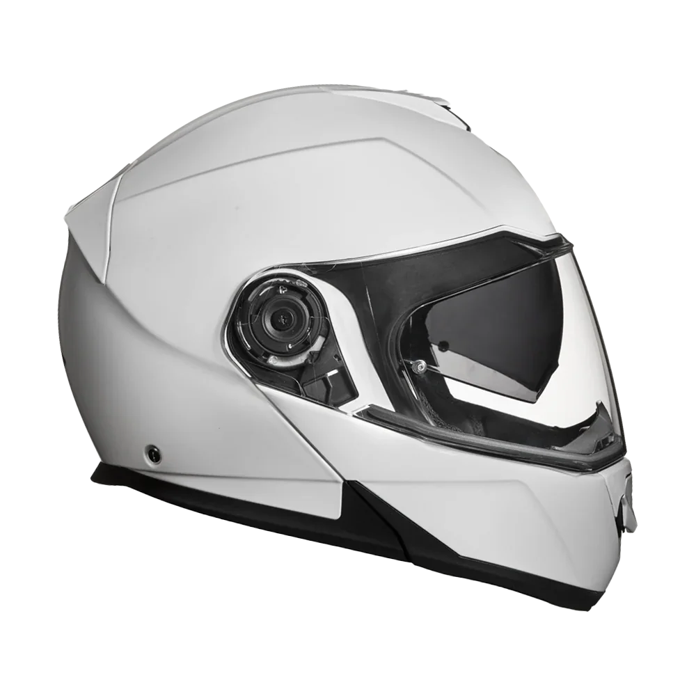 Daytona Helmets Daytona Glide Modular Motorcycle Helmet - DOT Approved, Bluetooth Ready, Dual Visor, Men/Women/Youth - Hi-Gloss White