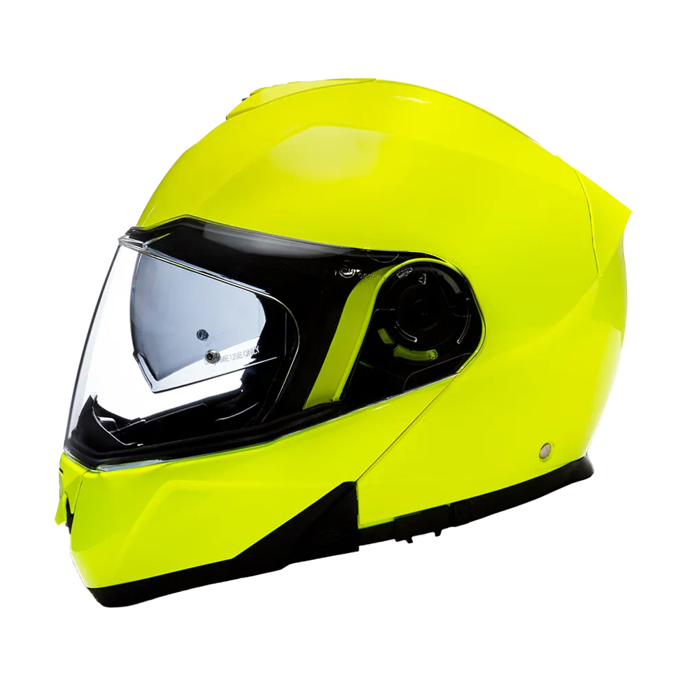 Daytona Helmets Daytona Glide Modular Motorcycle Helmet - DOT Approved, Bluetooth Ready, Dual Visor, Men/Women/Youth - Fluorescent Yellow