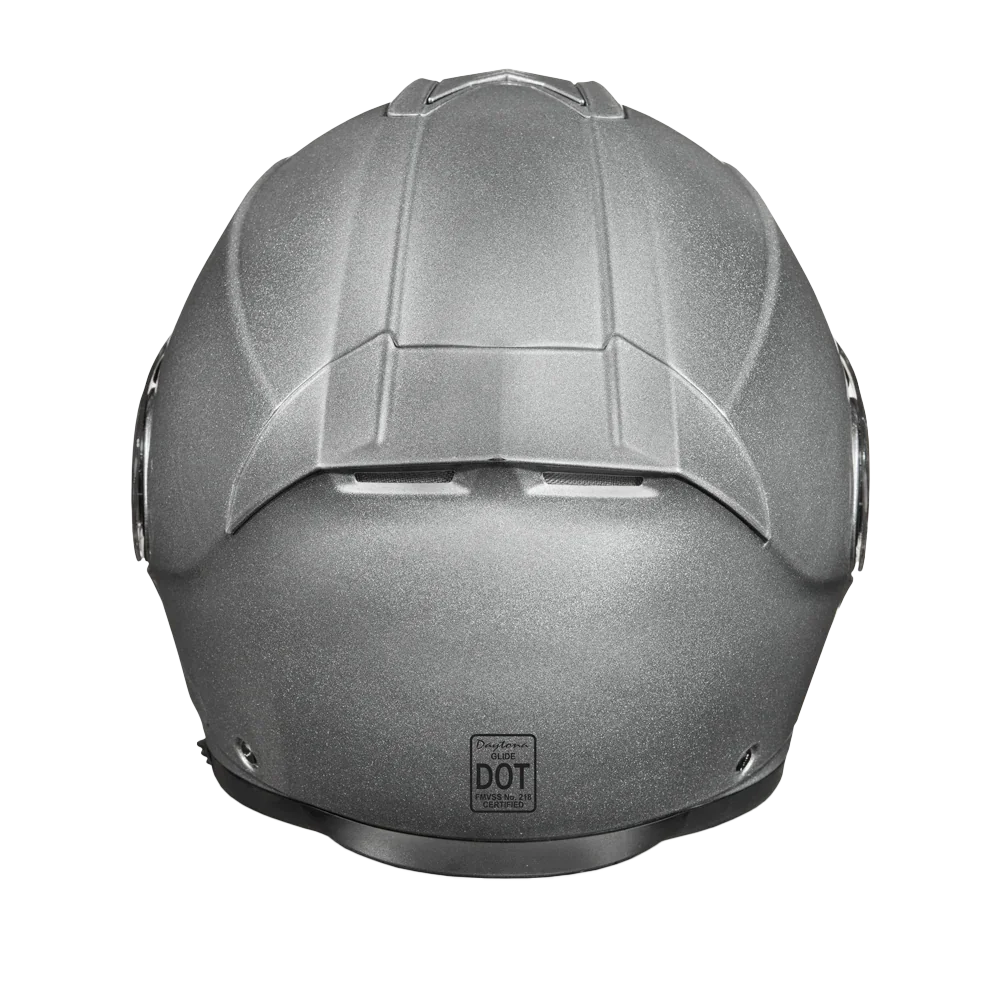 Daytona Helmets Daytona Glide Modular Motorcycle Helmet - DOT Approved, Bluetooth Ready, Dual Visor, Men/Women/Youth- Silver Metallic