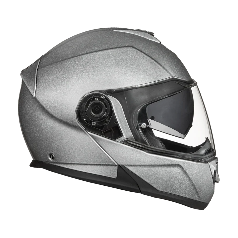 Daytona Helmets Daytona Glide Modular Motorcycle Helmet - DOT Approved, Bluetooth Ready, Dual Visor, Men/Women/Youth- Silver Metallic