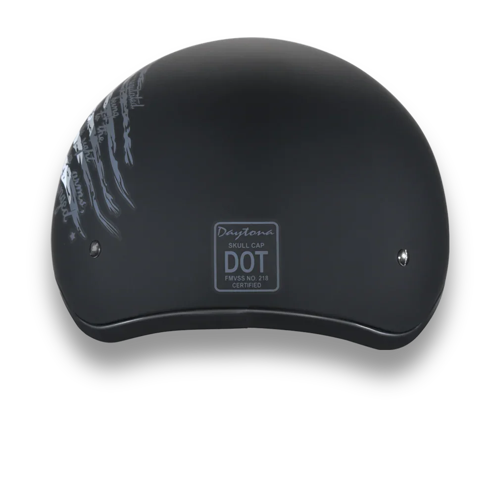 Daytona Helmets DOT Approved Daytona Motorcycle Half Face Helmet - Skull Cap Graphics for Men & Women, Scooters, ATVs, UTVs & Choppers - W/ 2nd Amendment