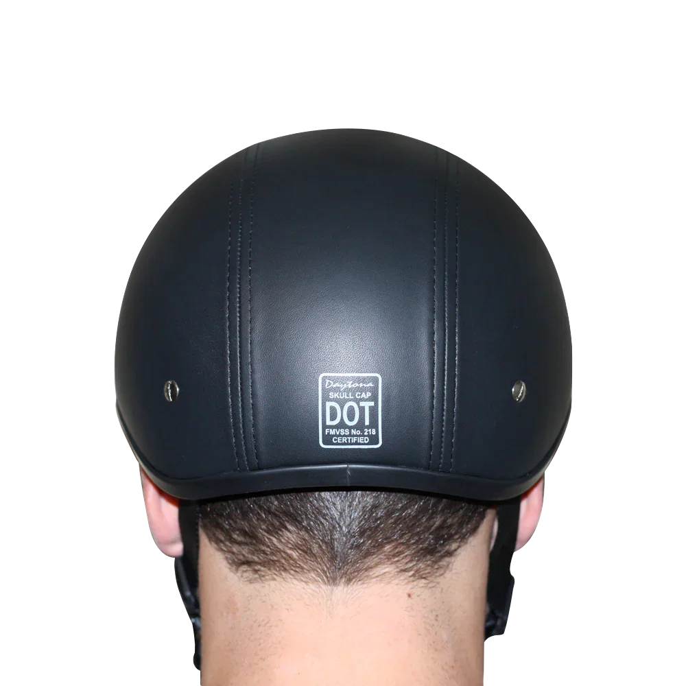 Daytona Helmets D.O.T. Daytona Skull Cap- Leather Covered