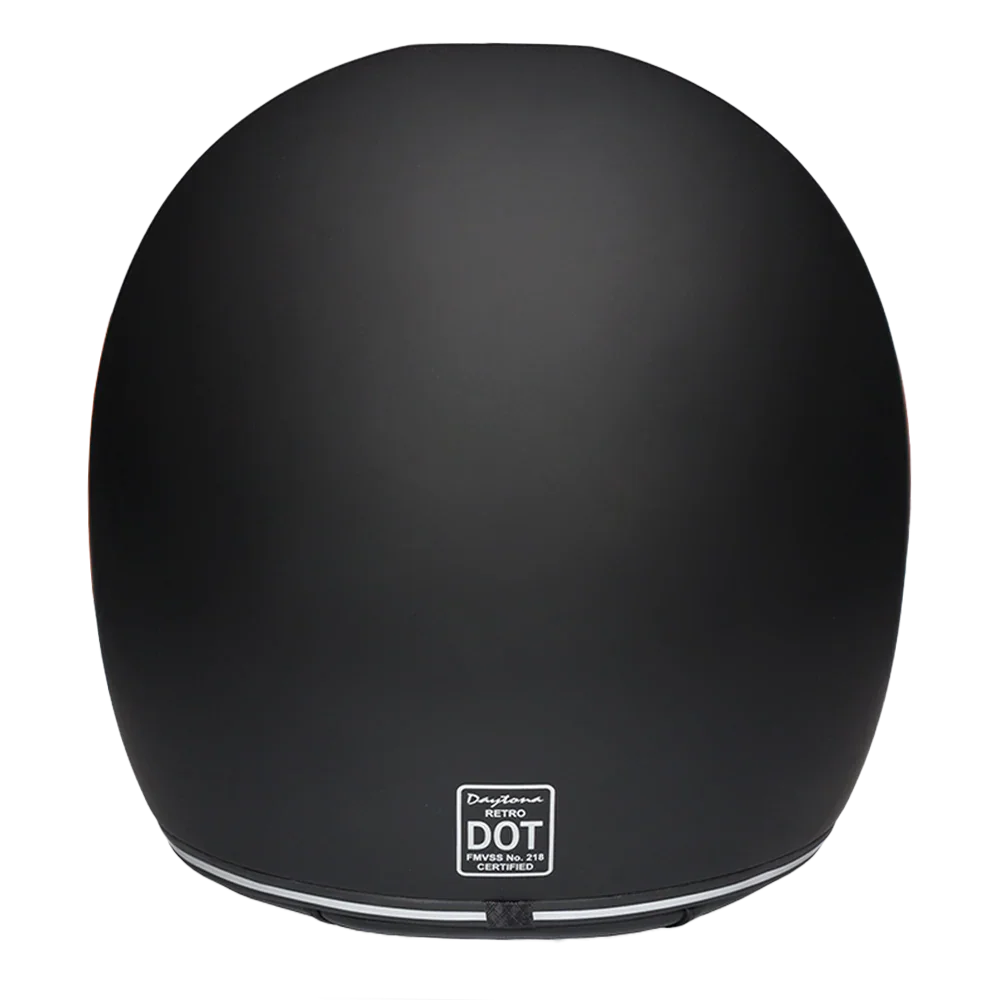 Daytona Helmets DOT Daytona Retro Full Face Motorcycle Helmet: Vintage Style for Men, Women, & Youth - Dull Black W/ Orange Accents