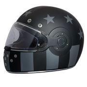 Daytona Helmets DOT Daytona Retro Full Face Motorcycle Helmet: Vintage Style for Men, Women, & Youth - W/ Captain America Stealth