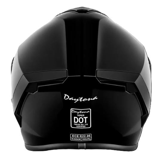 D.O.T. & ECE Daytona Viper Full Face Helmet- Hi-Gloss Black